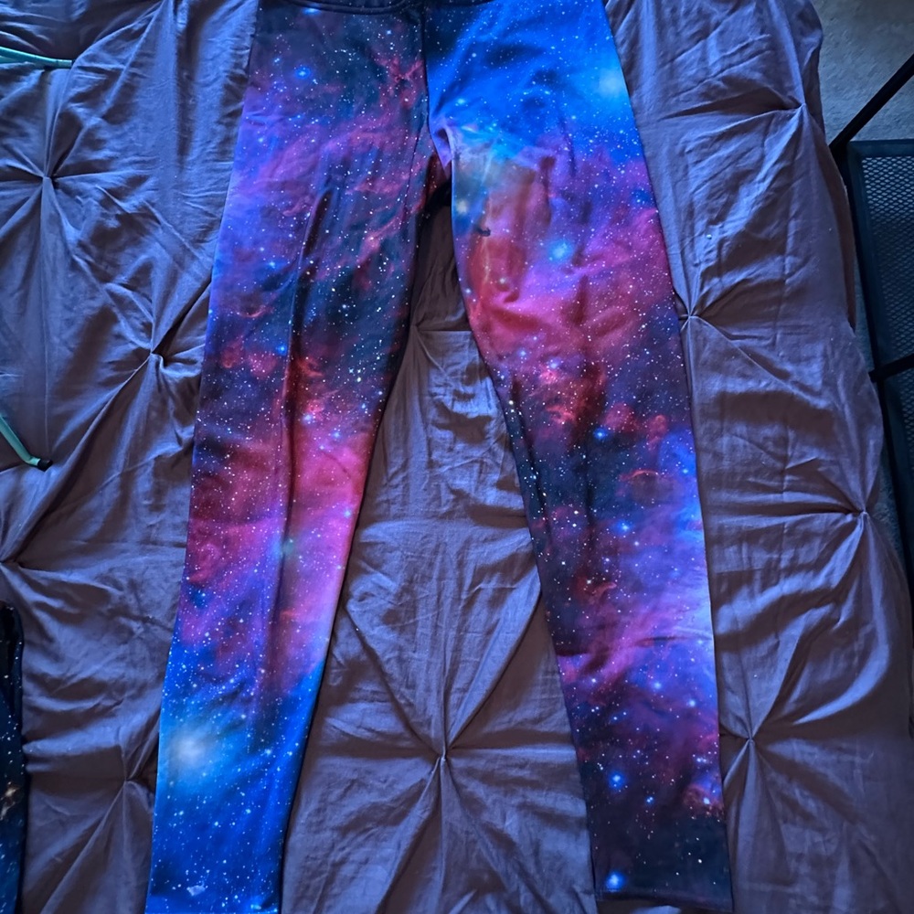 Blackmilk purple galaxy print leggings
Very light wear. No marks